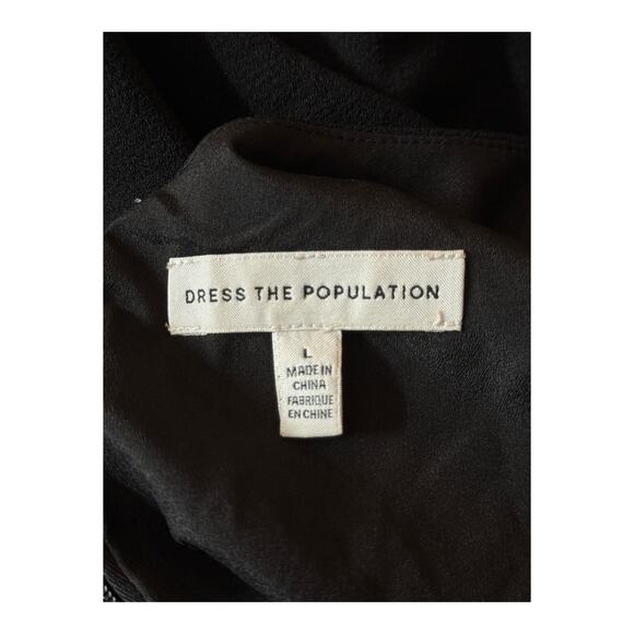 Dress the Population Anita crepe cocktail dress black size Large L - Picture 6 of 8